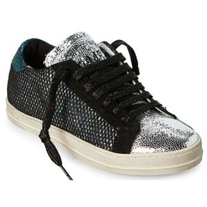 NWOT p448 silver/glass metallic slip ons size 36